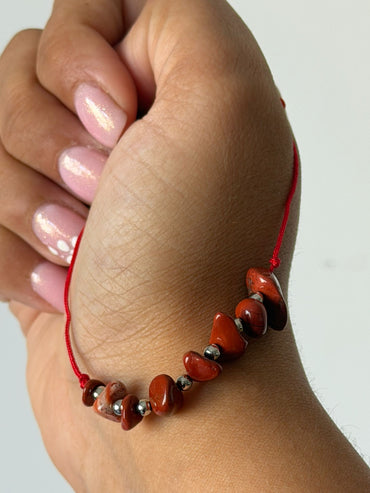 Pulsera jaspe rojo escalla ajustable
