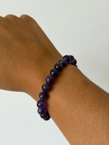 Pulsera amatista 8mm elástica
